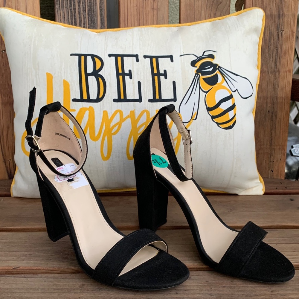 Never worn suede strappy heels